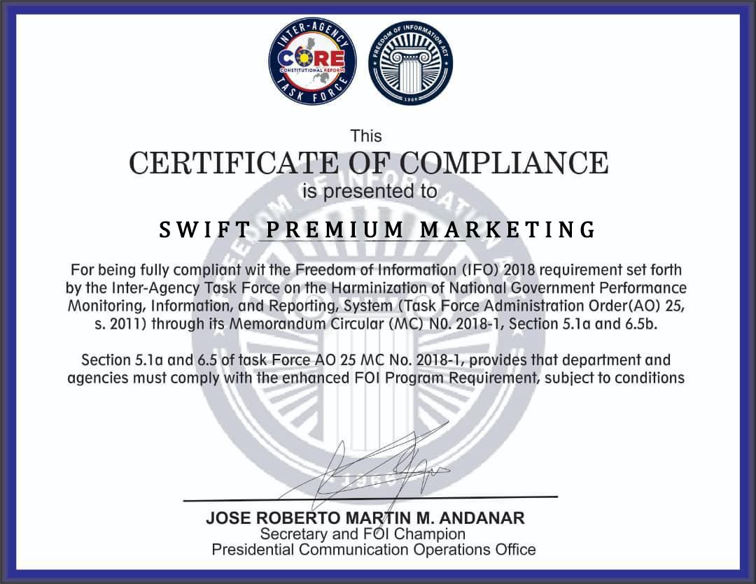 Certificate of Compliance